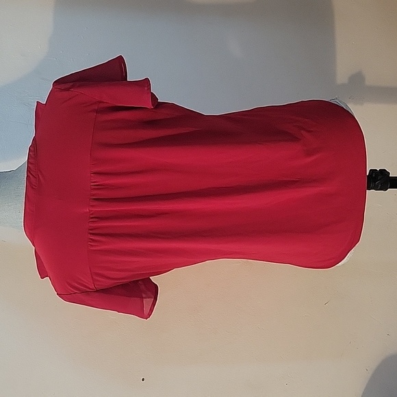 Perception Concept Ruffled, Button Up Red Blouse, Size: S - Picture 4 of 6